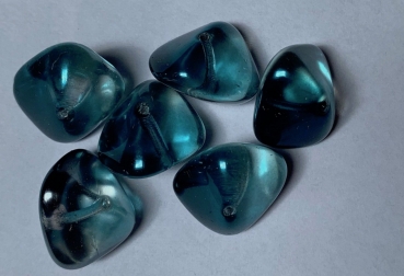 Glas-Formperle petrol